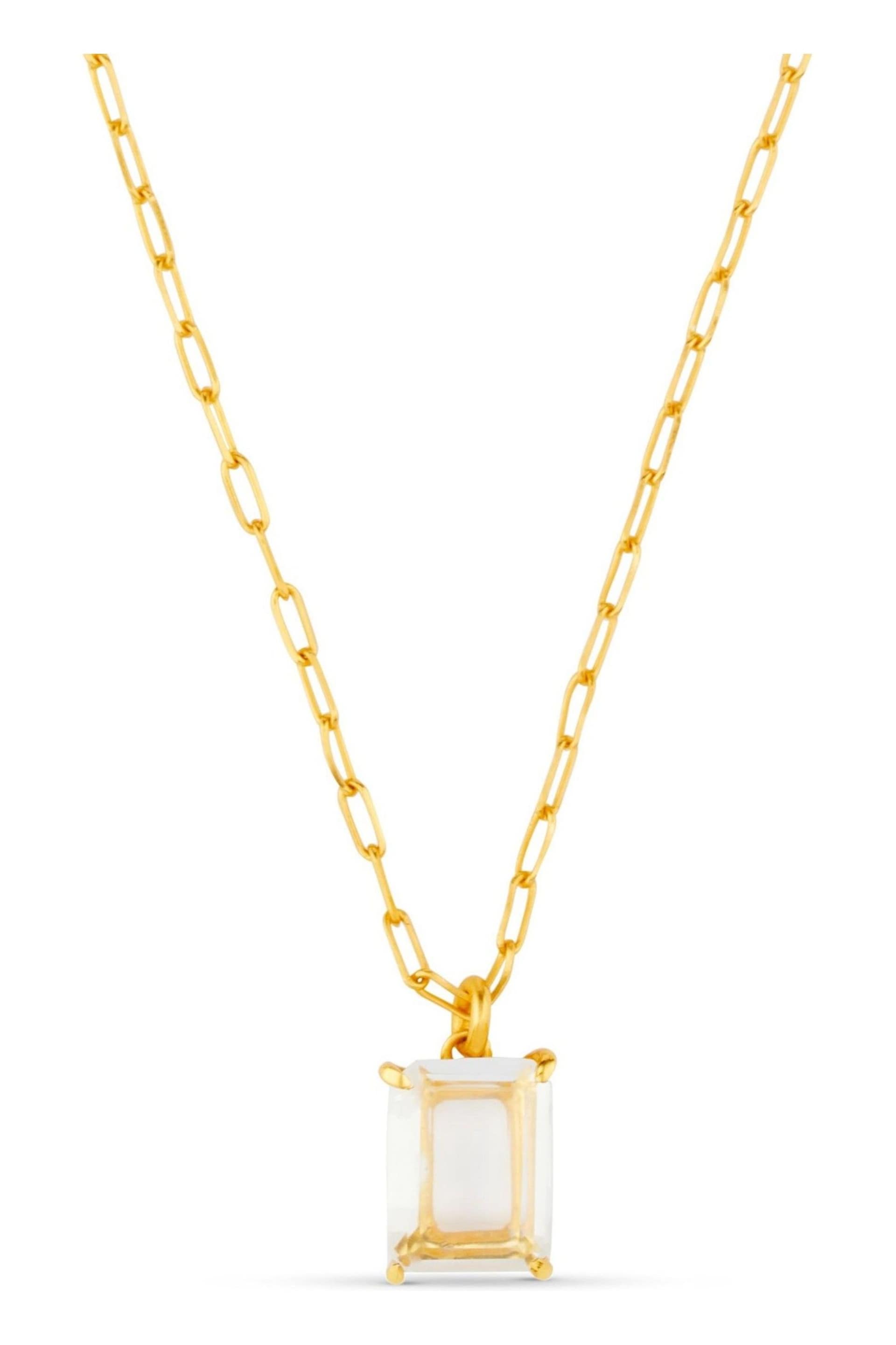 Orelia London 18k Gold Plating Semi Precious Claw Set Necklace - Image 2 of 3