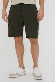 Threadbare Khaki Cargo Pocket Sweat Shorts - Image 3 of 4