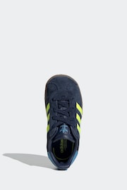 adidas Originals Navy/Yellow Gazelle Trainers - Image 4 of 11