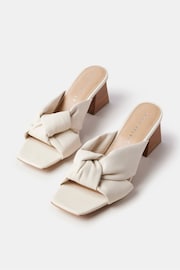 Mint Velvet Cream Beige Twisted Leather Mules - Image 3 of 5