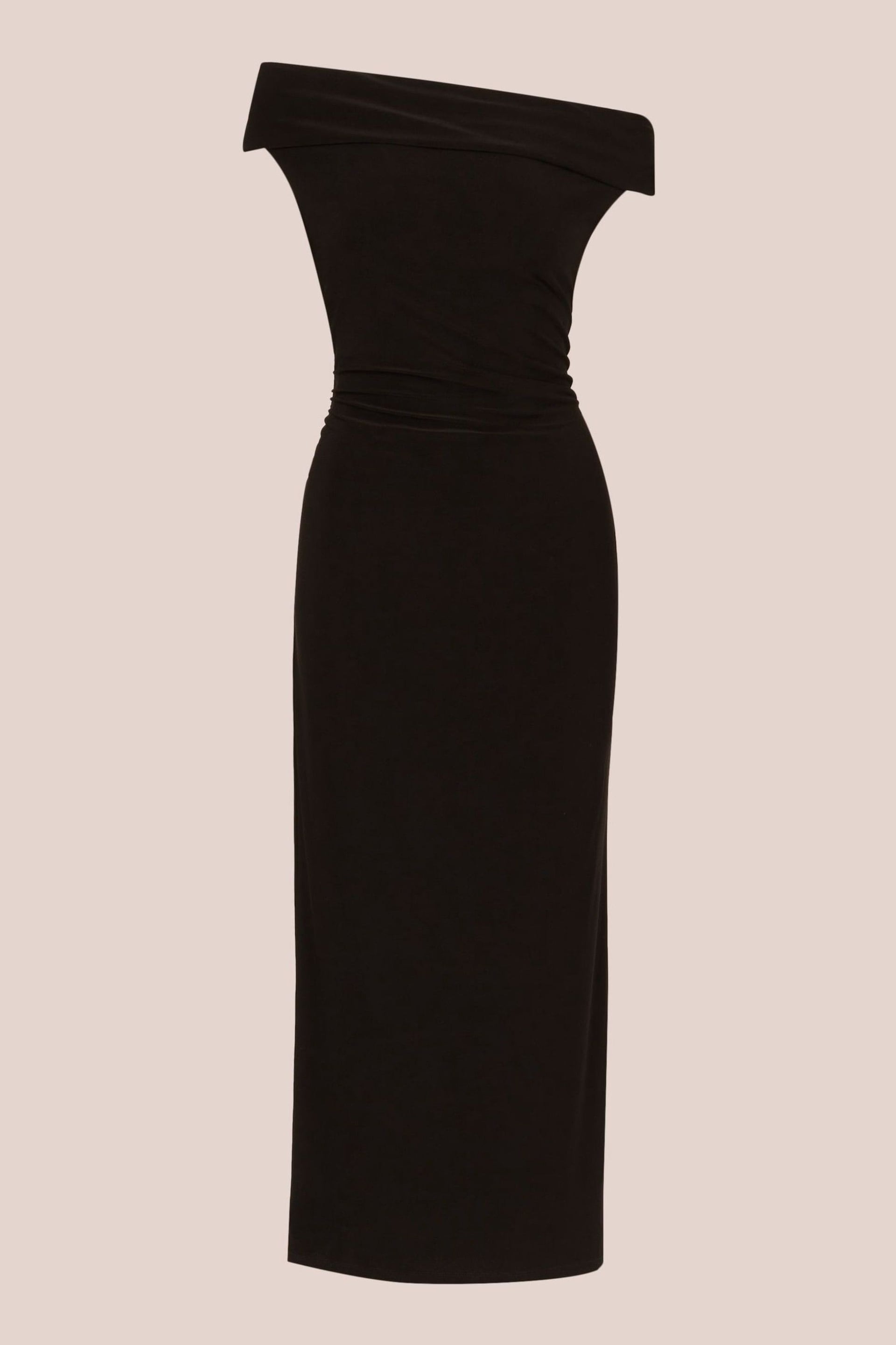 Adrianna Papell Matte Jersey Long Black Dress - Image 6 of 7