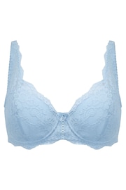 Pour Moi Blue Fleur Lightly Padded High Apex Underwired Bra - Image 3 of 4