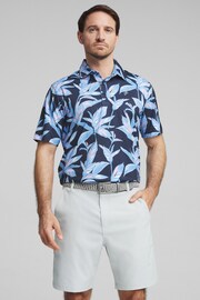 Puma x PALM TREE Blue CREW Mens Golf Polo Shirt - Image 1 of 6