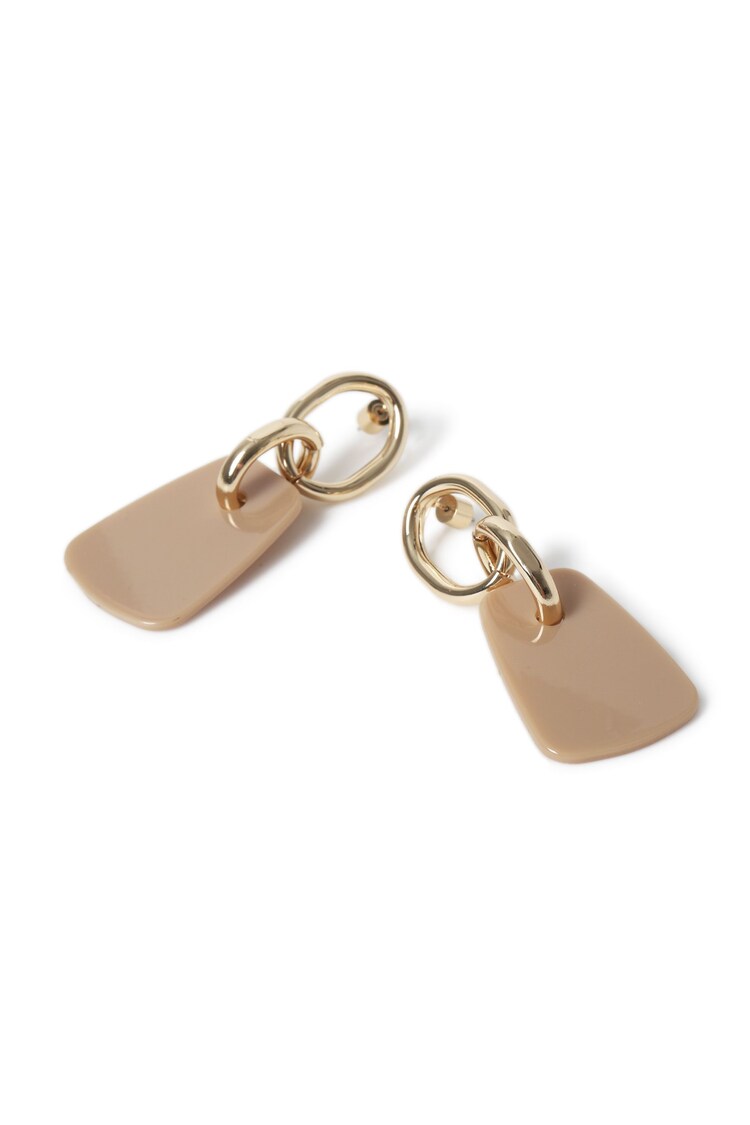 Aela Cream Powdercoat Drop Earrings - Image 2 of 2