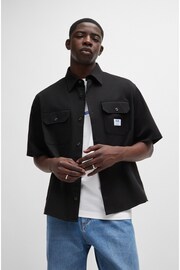 HUGO Loose Fit Cotton Twill Logo Patch Shirt - Image 1 of 6