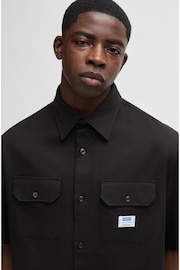 HUGO Loose Fit Cotton Twill Logo Patch Shirt - Image 5 of 6