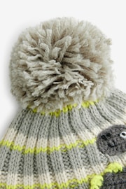 Grey Dinosaur Character Pom Hat (3mths-10yrs) - Image 2 of 2