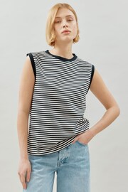 Albaray Stripe Cotton Black Tank Top - Image 1 of 4