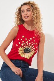 Joe Browns Red Sunflower Print Scoop Neck Vest - Image 1 of 6