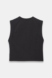 Mint Velvet Black Cotton Cropped Utility Top - Image 4 of 4