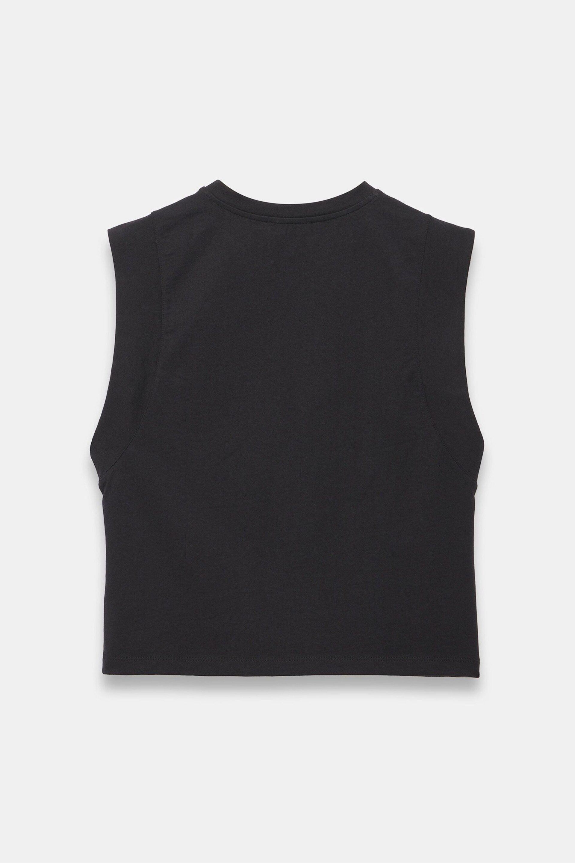 Mint Velvet Black Cotton Cropped Utility Top - Image 4 of 4