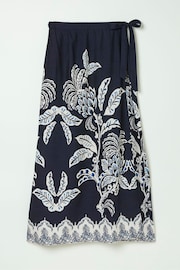 FatFace Blue Blakely Damask Placement Midi Skirt - Image 5 of 5