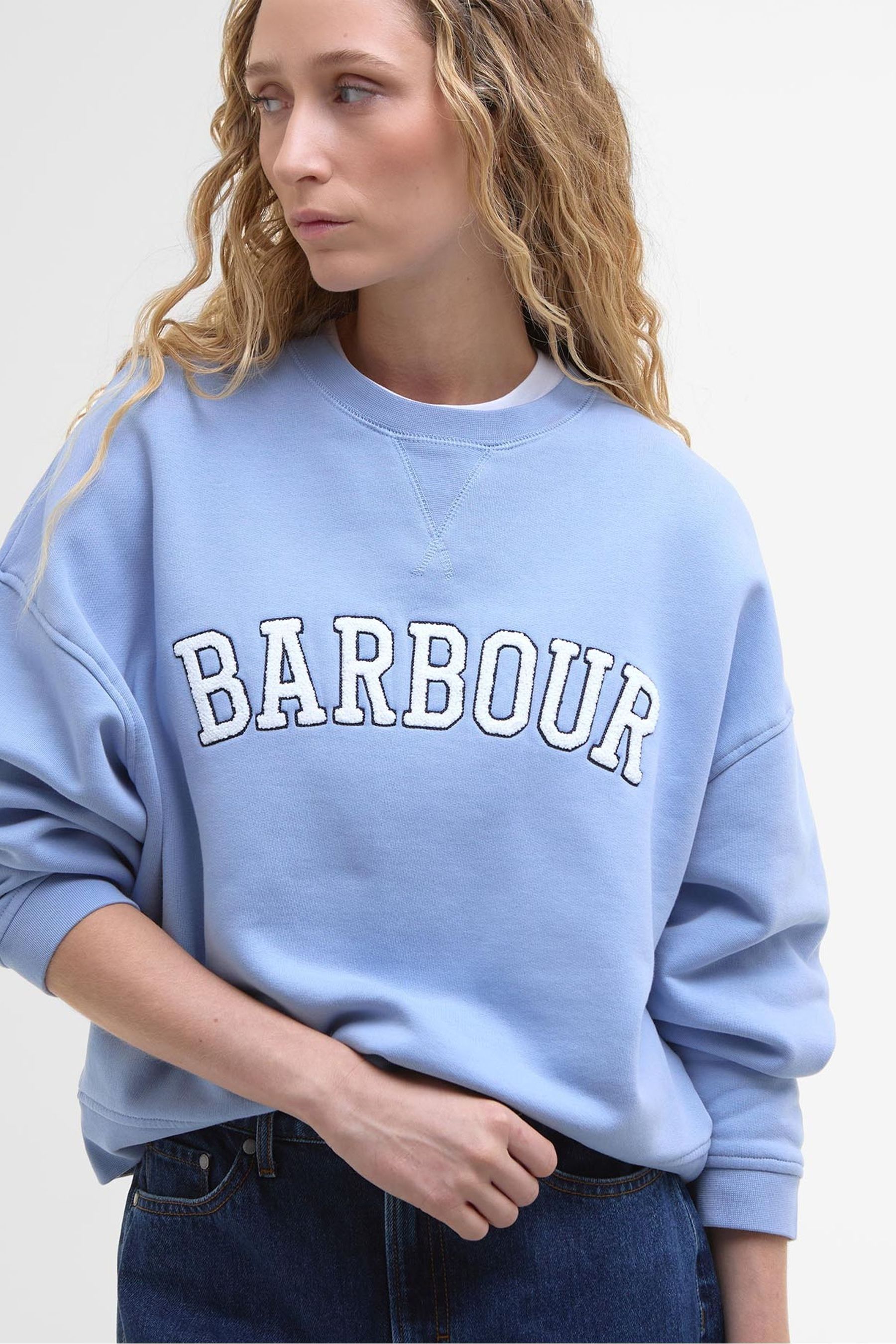 Barbour blue sweatshirt clearance