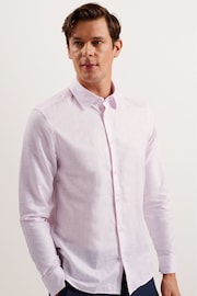Ted Baker Pink Romeos Linen Shirt - Image 3 of 5
