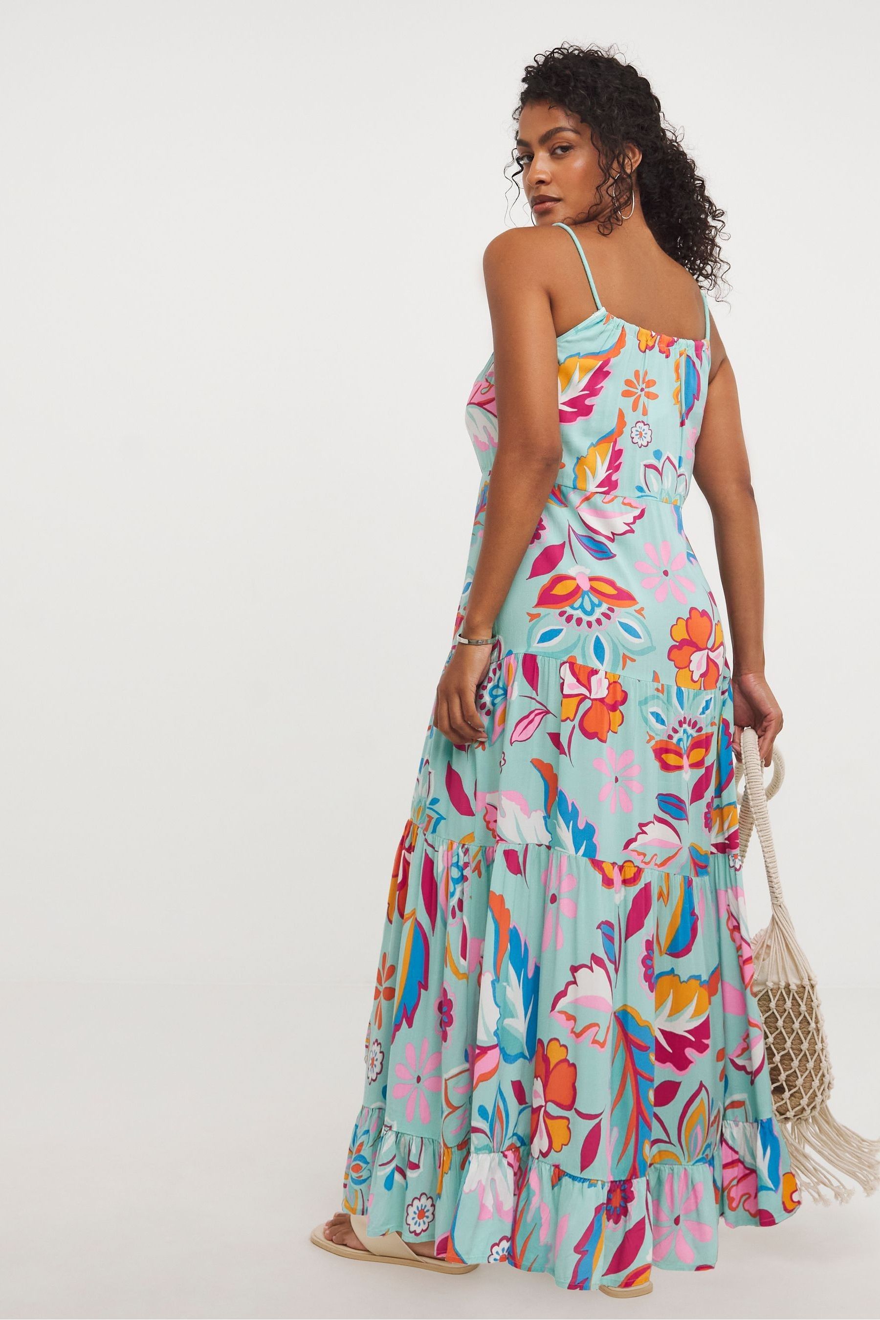 Buy JD Williams Blue Maxi Tiered Beach Dress from the Next UK online shop