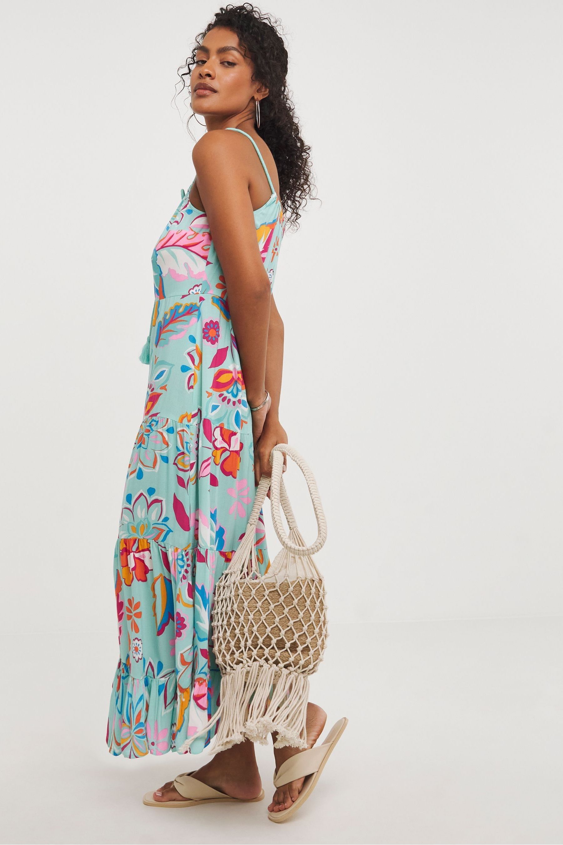 Buy JD Williams Blue Maxi Tiered Beach Dress from the Next UK online shop