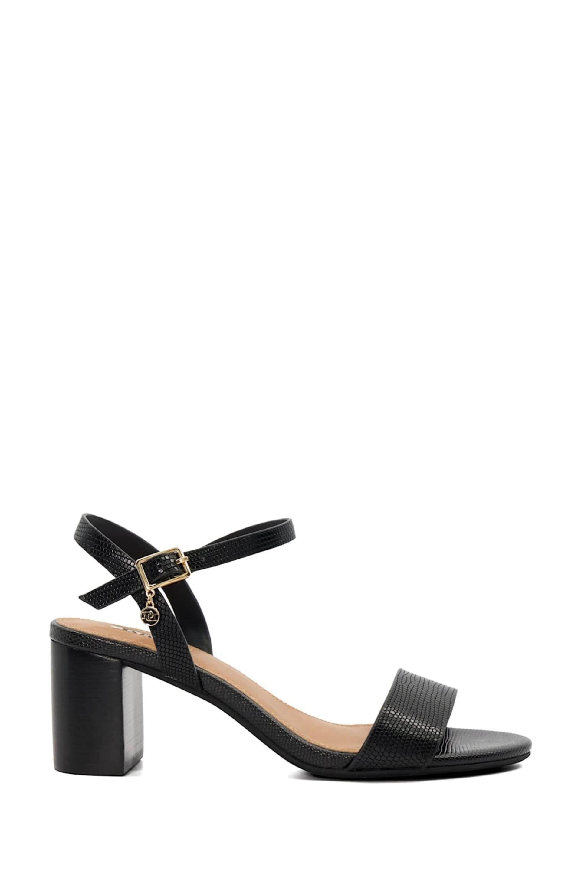 Dune London Black Wide Fit Jelly Two Part Block Heel Sandals - Image 3 of 6