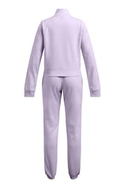 Under Armour Purple Icon Knit Cropped Tracksuit - Image 2 of 3