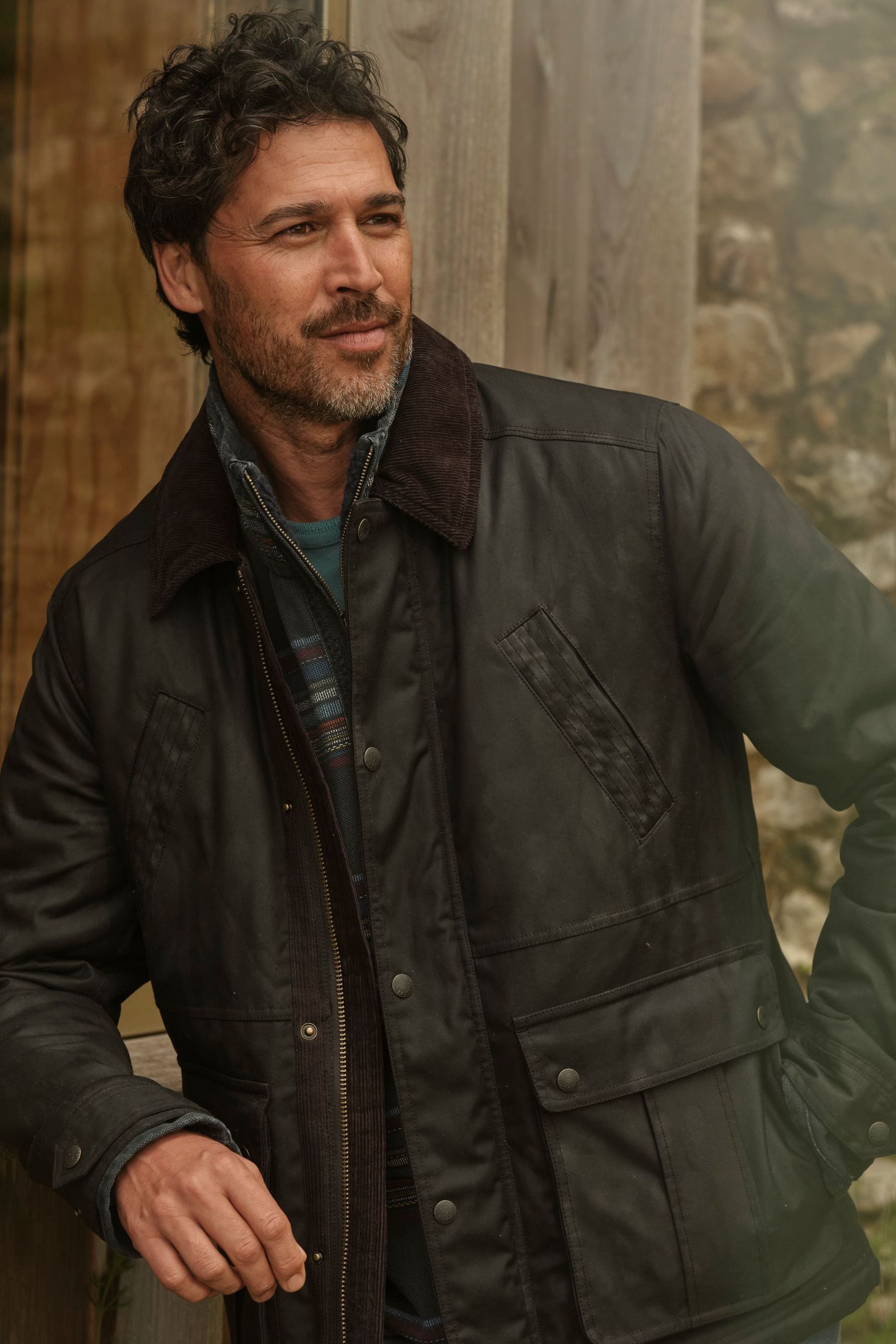 Boden waxed biker jacket online