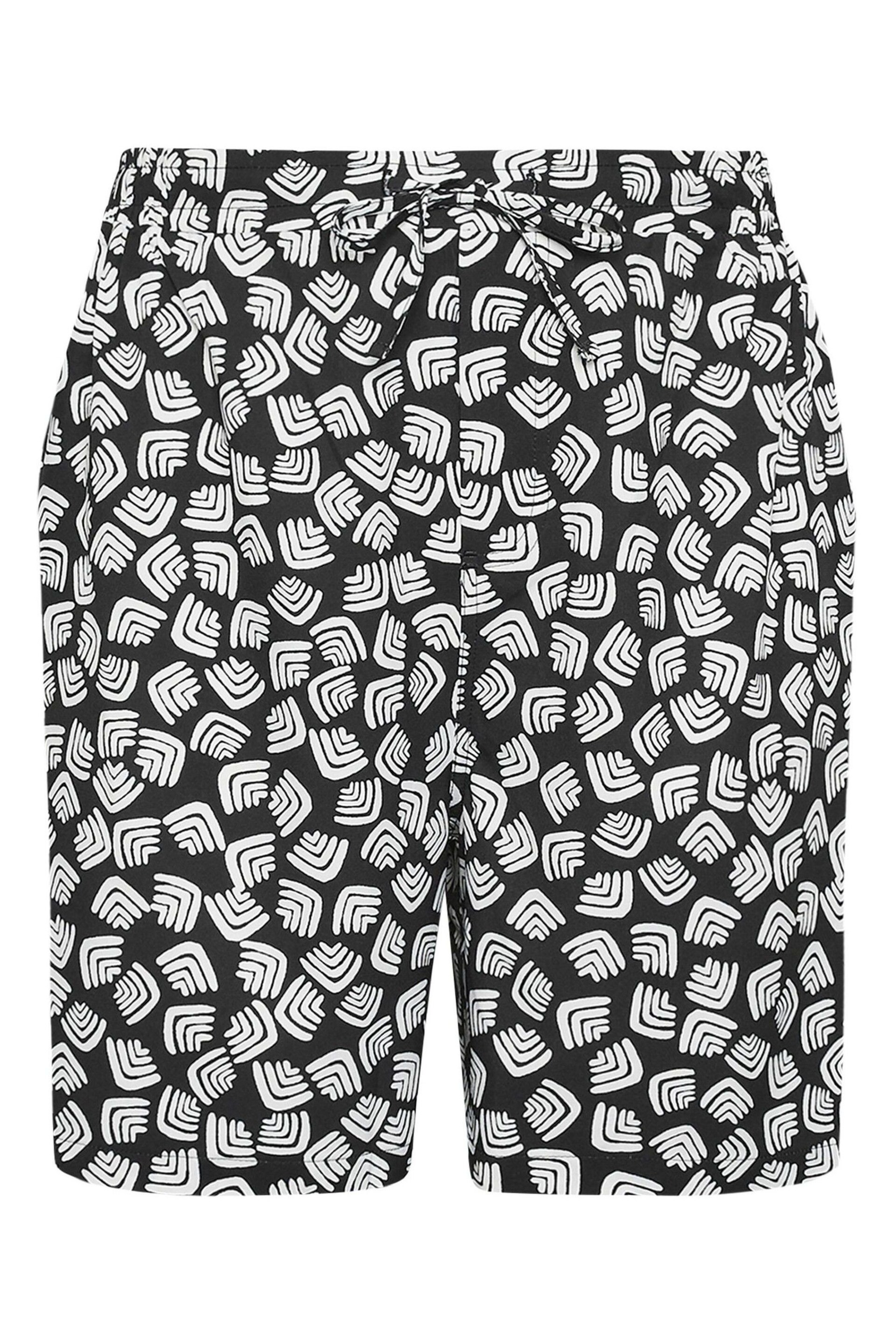 Yours Curve Black Abstract Print Swim Shorts - Image 5 of 5