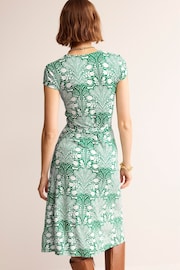 Boden Green Joanna Cap Sleeve Wrap Dress - Image 3 of 6