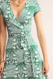 Boden Green Joanna Cap Sleeve Wrap Dress - Image 5 of 6
