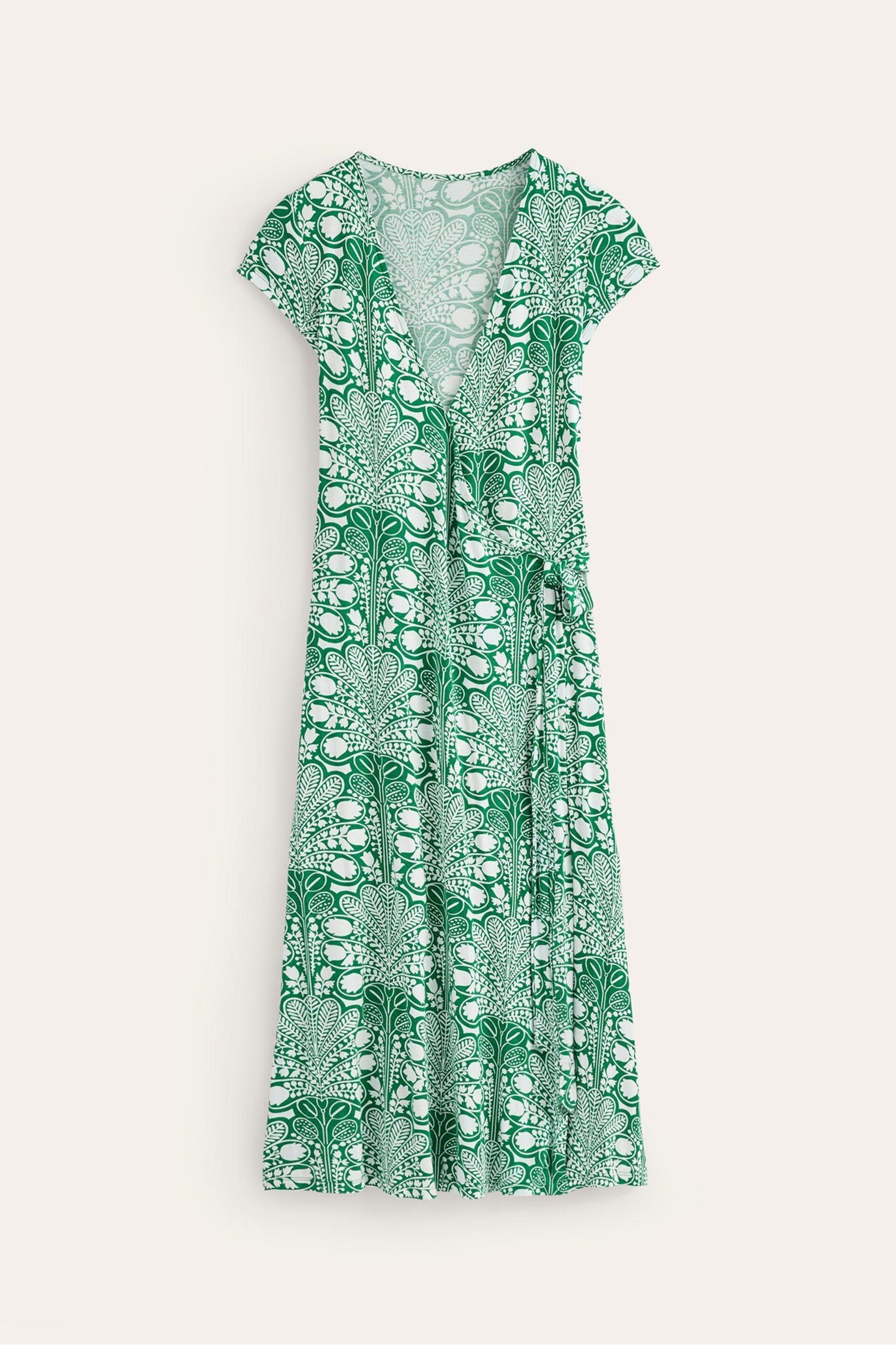 Boden Green Joanna Cap Sleeve Wrap Dress - Image 6 of 6