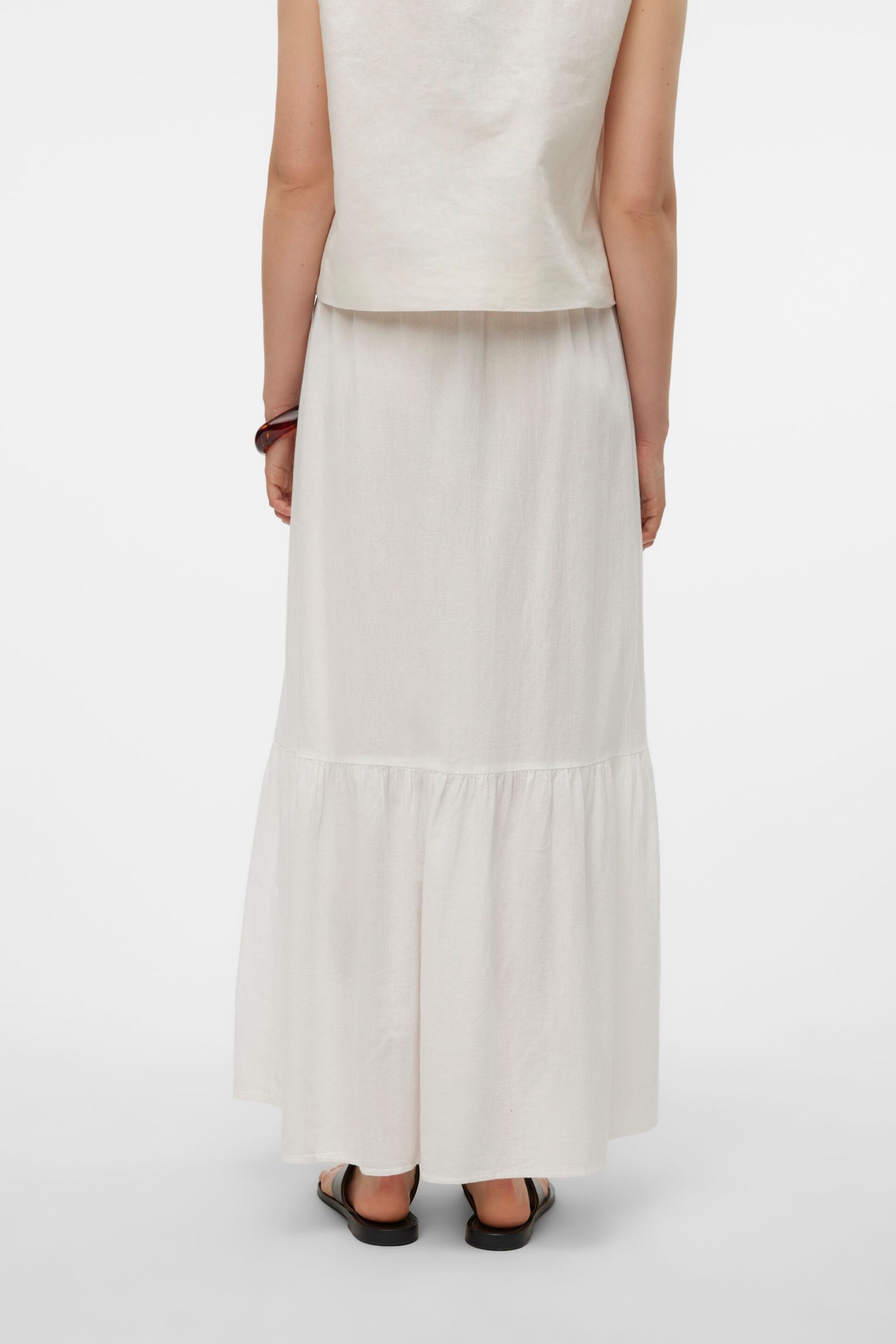 VERO MODA White Tiered Summer Maxi Skirt - Image 2 of 6