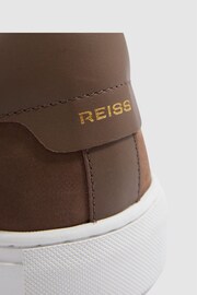 Reiss Mid Brown Finley Nubuck Nubuck Leather Low Top Trainers - Image 5 of 5