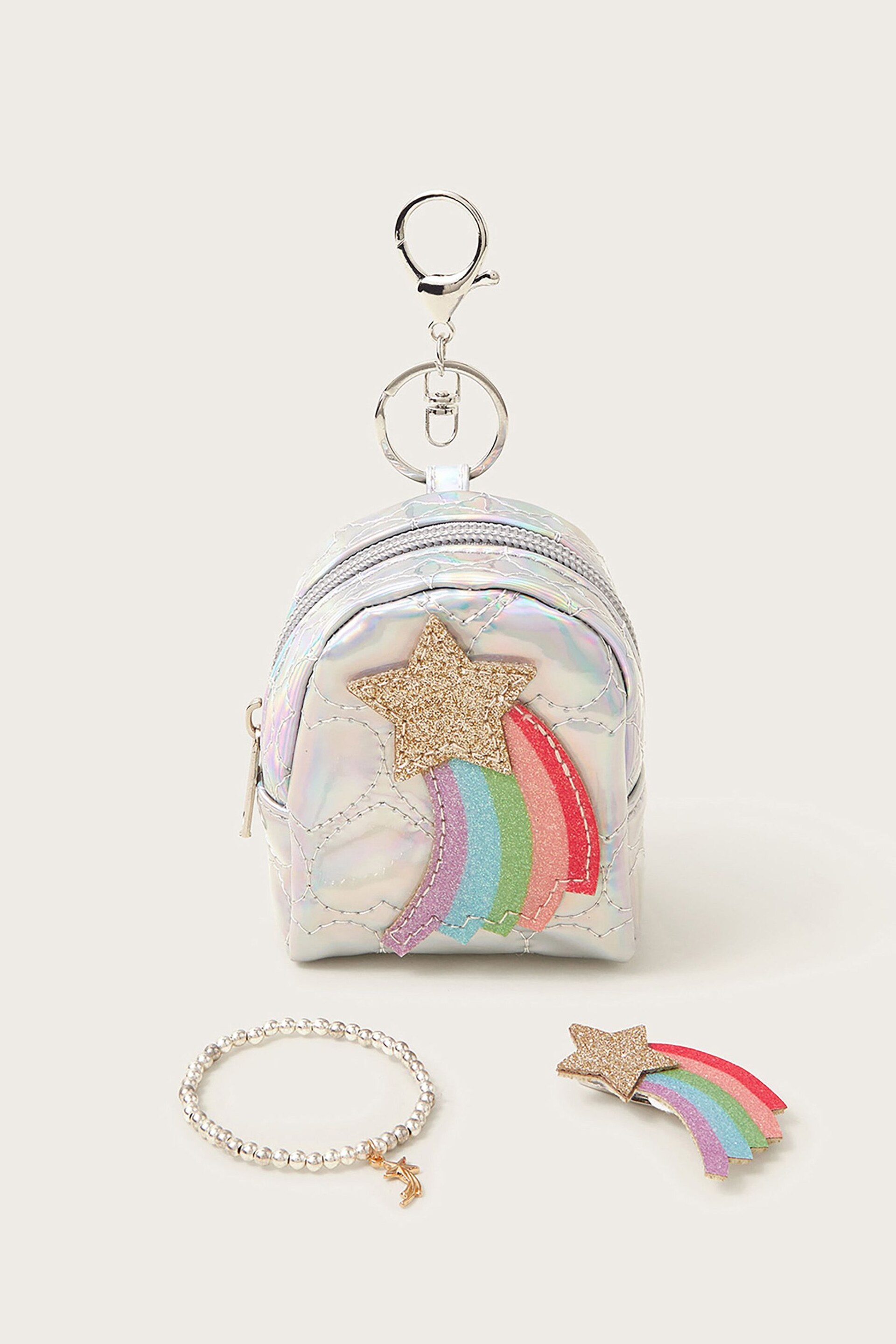 Monsoon Silver Rainbow Star Purse and Hair Set - Image 1 of 3