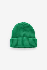 Green Rib Beanie Hat (1-16yrs) - Image 2 of 3