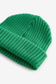 Green Rib Beanie Hat (1-16yrs) - Image 3 of 3