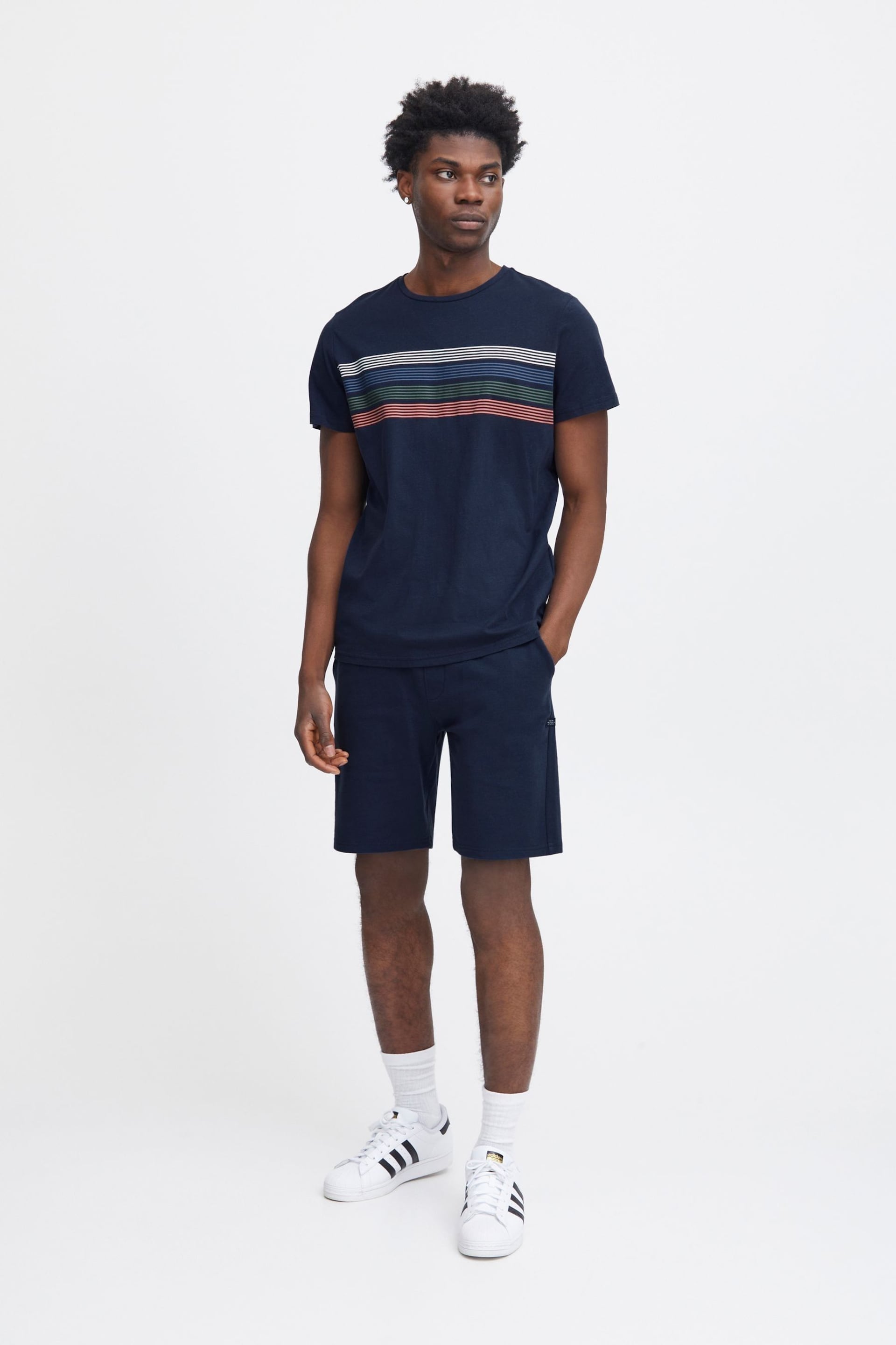 Blend Blue Striped Short Sleeve T-Shirt - Image 4 of 5