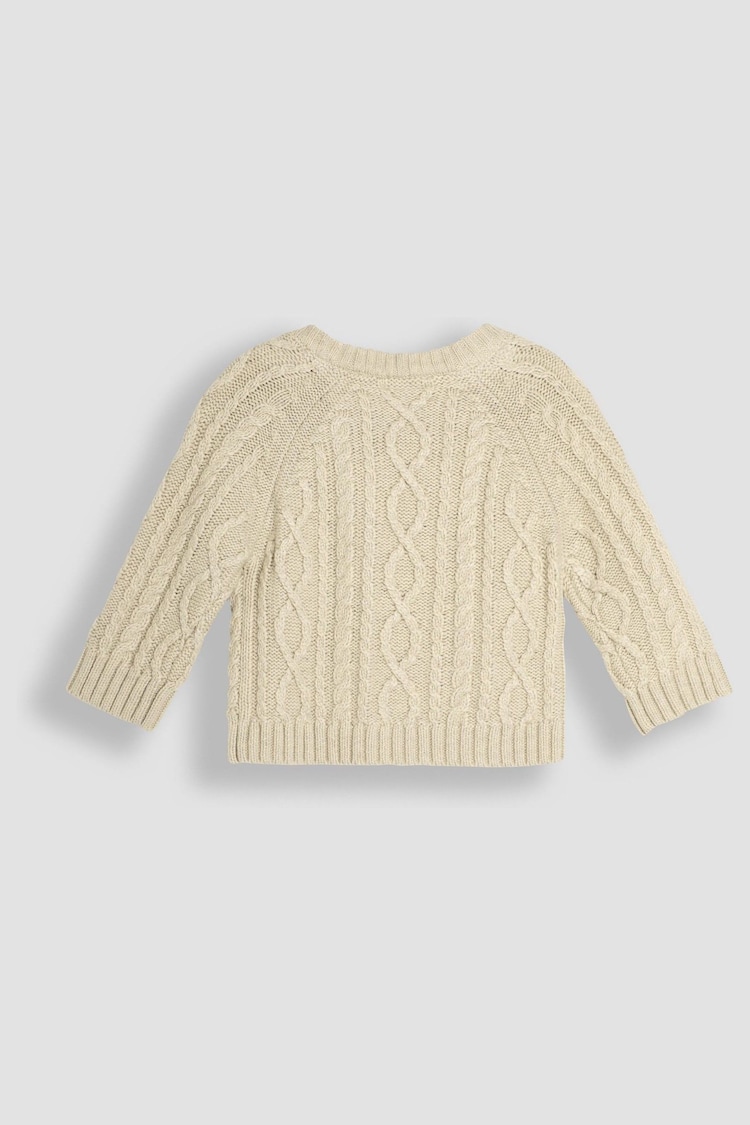 JoJo Maman Bébé Cream Cable Knit Jumper & Trouser Baby Set - Image 2 of 4