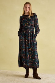 Joules Georgina Navy Elasticated Waist Maxi Dress - Image 1 of 7