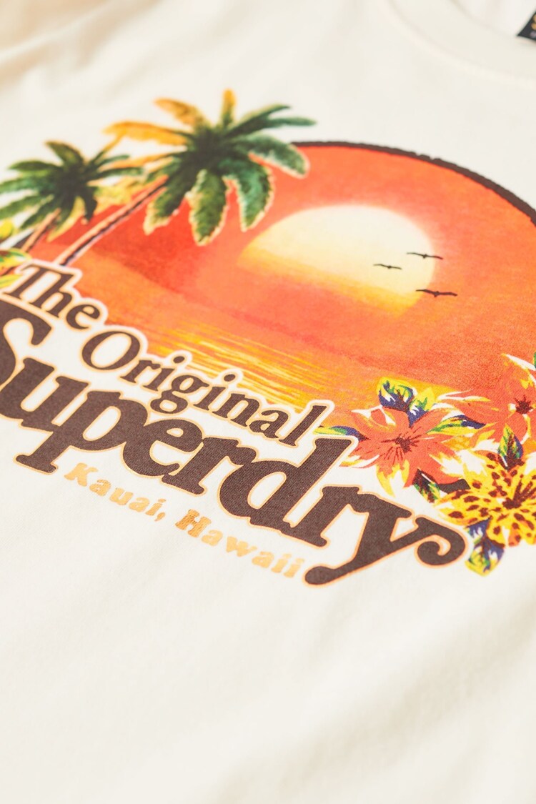 Superdry White Travel Souvenir Relaxed T-Shirt - Image 6 of 6