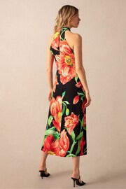 Ro&Zo Lyra Black Floral Halterneck Dress - Image 2 of 4