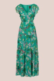 Adrianna Papell Green Print Tier Maxi Dress - Image 6 of 7