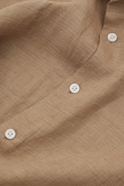 Reiss Camel Ruban Linen Button-Through Shirt - Image 5 of 5