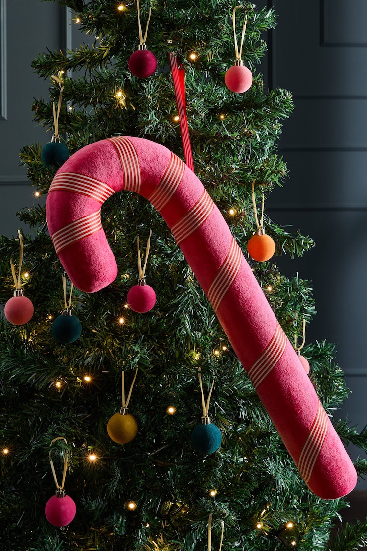 Pink XL Candy Cane Christmas Bauble - Image 1 of 3