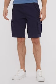 Threadbare Navy 100% Cotton Twill Utility Cargo Shorts - Image 1 of 4