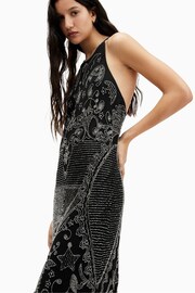 AllSaints Black Coralie Emb Dress - Image 4 of 7