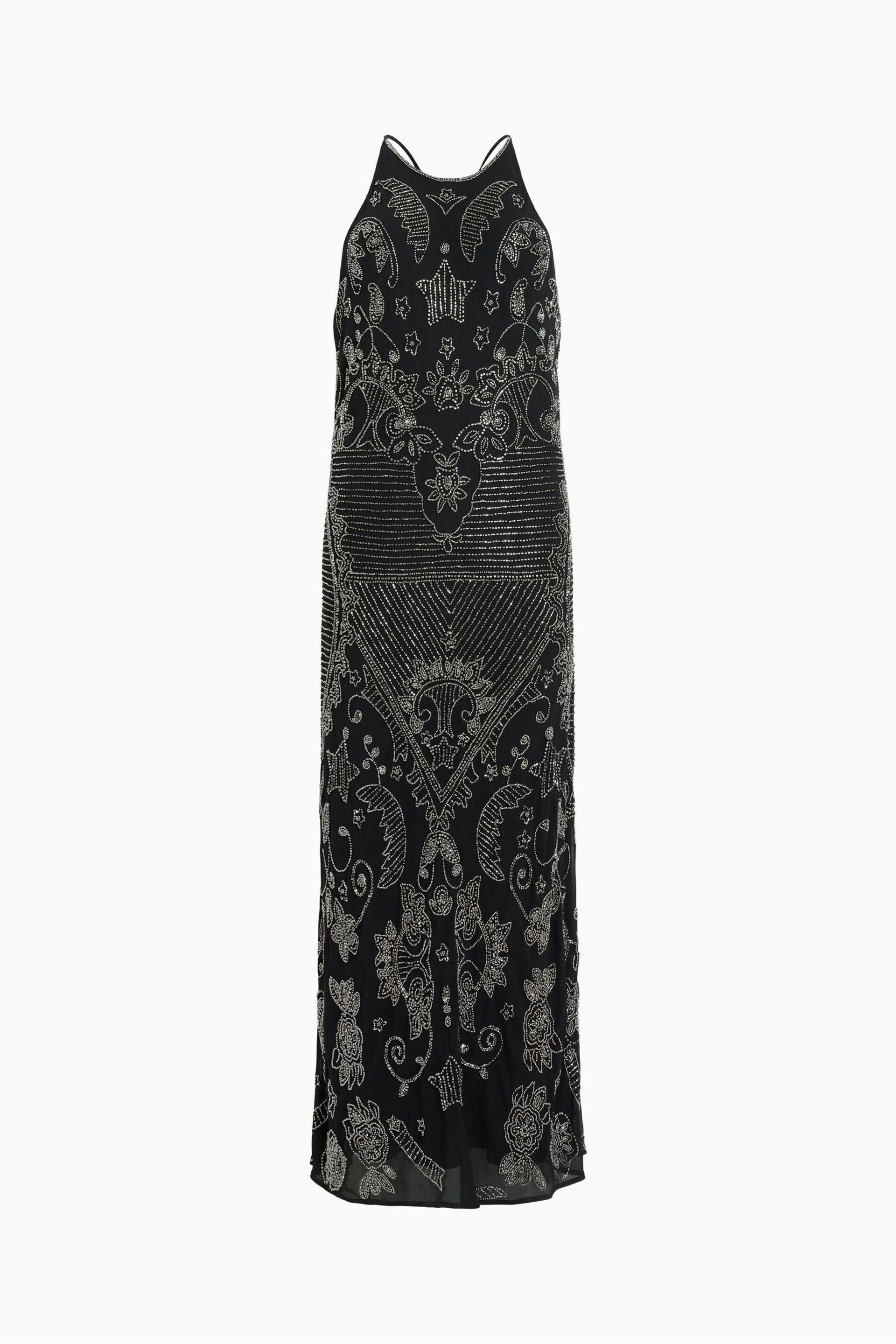 AllSaints Black Coralie Emb Dress - Image 6 of 7