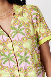 Chelsea Peers Green Geometric Palm Print Short Pyjama Set - Image 5 of 5