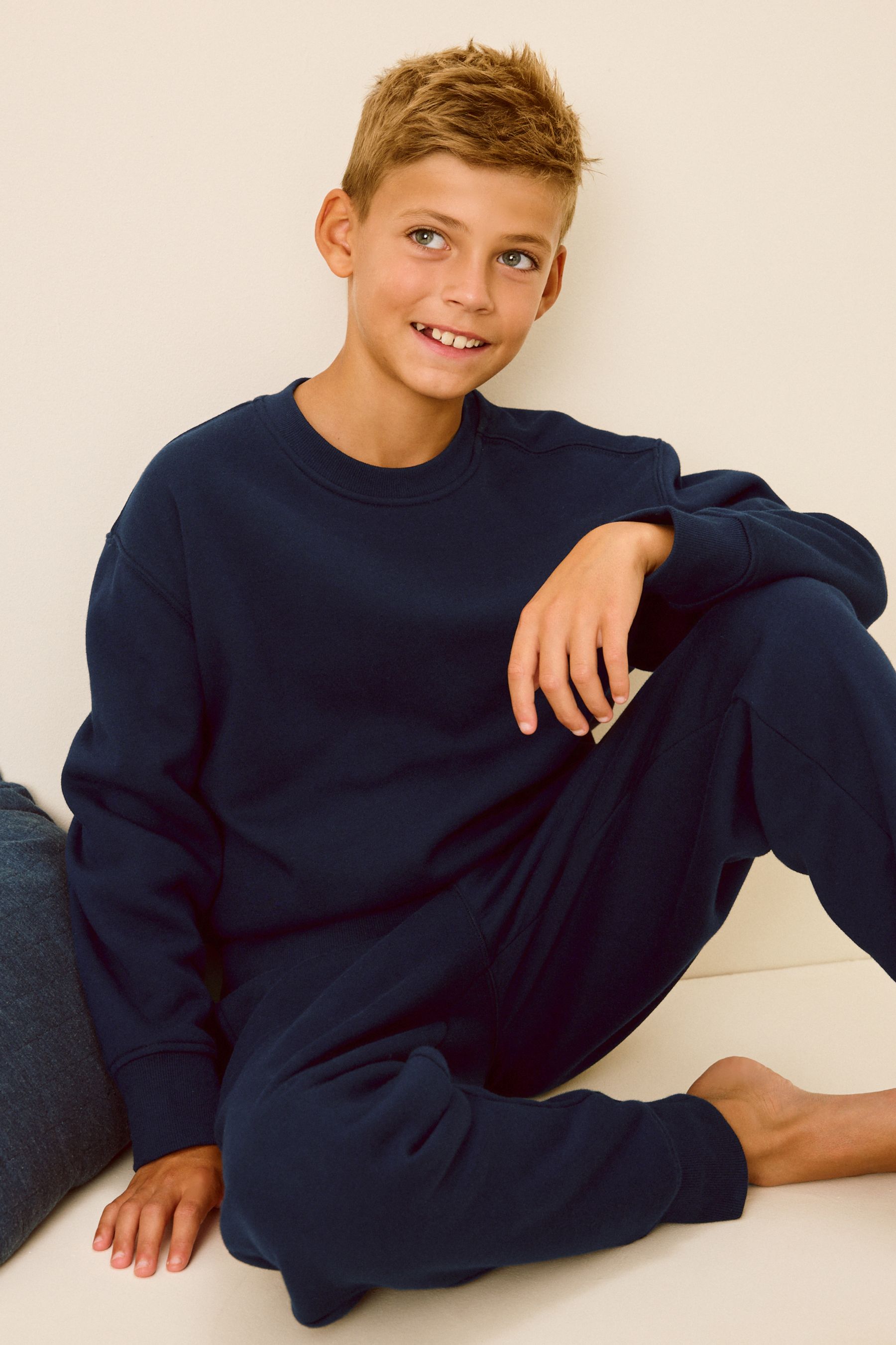 Buy Navy Fleece Lined Loungewear Pyjamas 3 16yrs from Next Luxembourg