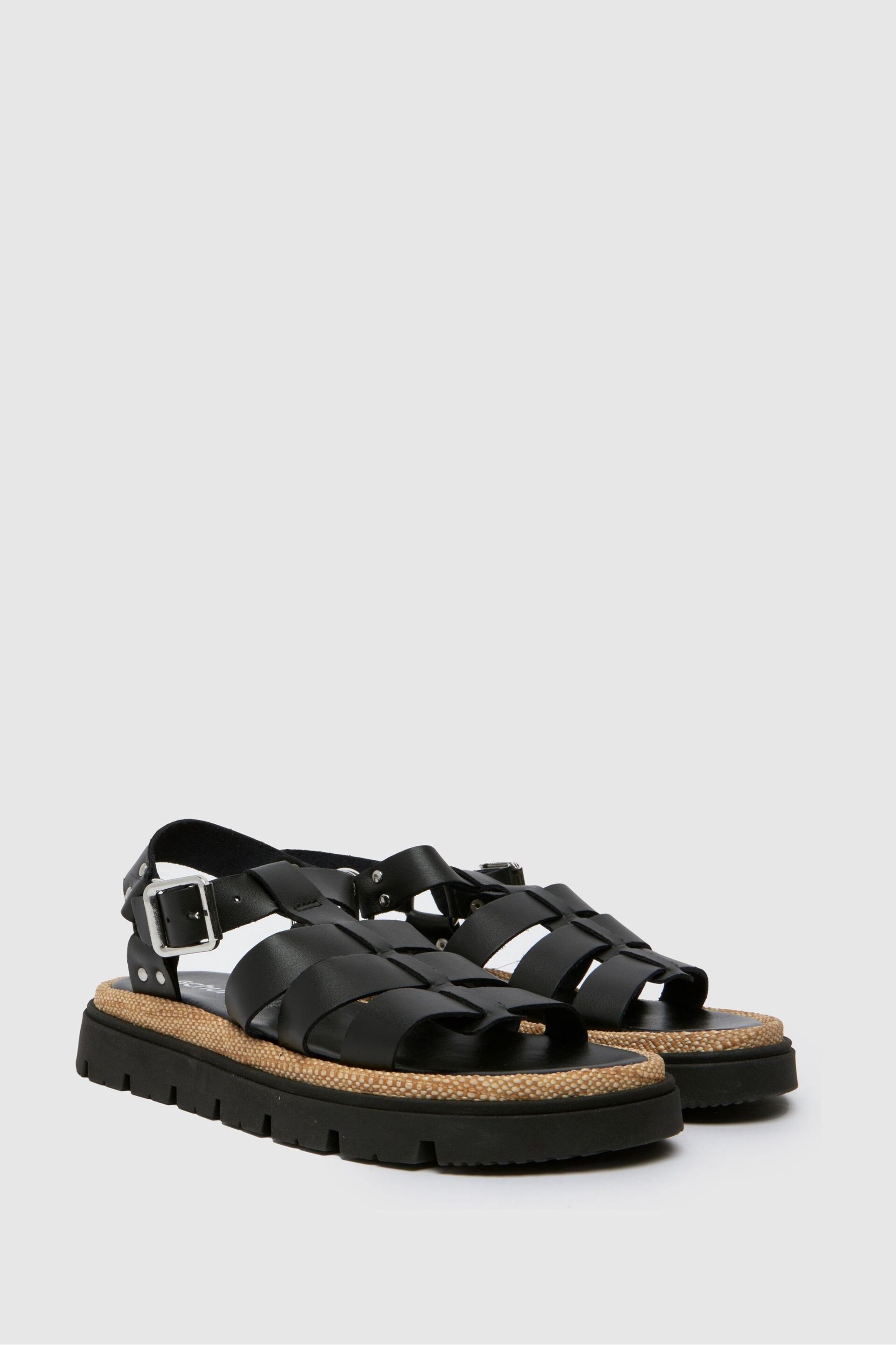 Schuh Texas Leather Gladiator Black Sandals - Image 2 of 4