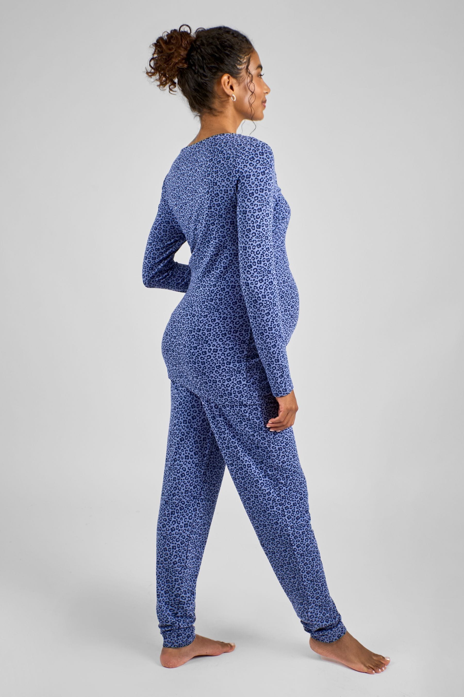 JoJo Maman Bebe Blue Maternity and Nursing Pyjamas Set