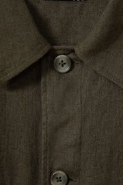 Reiss Khaki Viera Linen Overshirt - Image 5 of 5