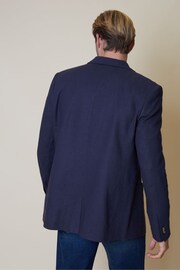 Threadbare Blue Luxe Linen Blend Single Breasted Blazer - Image 2 of 4