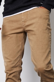 Threadbare Brown Stone Slim Fit Overdyed Stretch Denim Jeans - Image 4 of 4